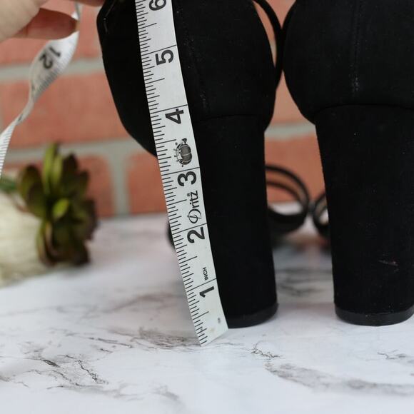 Bershka Black Clear Open Toe Ankle Strap Fashion Strappy Block 3.5" Heel SIZE 38 - Picture 9 of 10